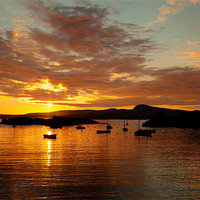 Buy canvas prints of Sunset at Trearddur Bay by Gail Johnson