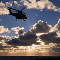 Buy canvas prints of helicopter in sunbeams by Gail Johnson