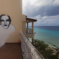 Buy canvas prints of ghostly graffiti - Views around Curacao Caribbean  by Gail Johnson