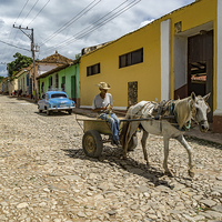 Buy canvas prints of Trinidad City - horse and cart by Gail Johnson