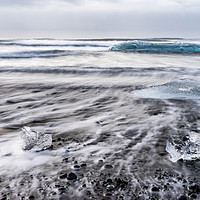 Buy canvas prints of Jökulsárlón Black Sands Beach - Icelandic Views by Gail Johnson