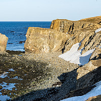 Buy canvas prints of Húsavík and a  sea arch Icelandic Views by Gail Johnson