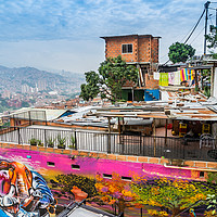 Buy canvas prints of la Comuna 13 - Medellín by Gail Johnson