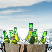 Buy canvas prints of  Bucket of beer  Views around Curacao by Gail Johnson
