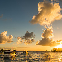 Buy canvas prints of Sunset on the floating bridge       Curacao views by Gail Johnson