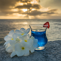 Buy canvas prints of   Sunset drinks at the ocean  Curacao views by Gail Johnson