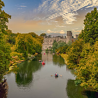 Buy canvas prints of Warwick castle and town by Gail Johnson