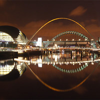 Buy canvas prints of Newcastle Quayside at night by Gail Johnson