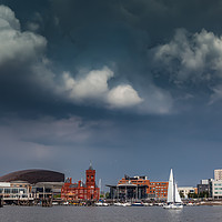 Buy canvas prints of Cardiff Bay with the Historic and Modern landmarks by Gail Johnson