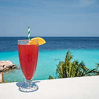 Buy canvas prints of Red Cocktail  Views around the Caribbean island of by Gail Johnson