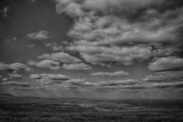Clouds Over Burnley from Crown Point Mono Picture Board by Glen Allen
