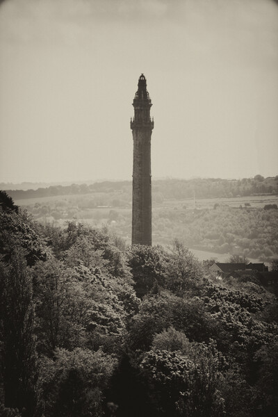 Wainhouse Tower as seen from Warley Town - Vintage Picture Board by Glen Allen