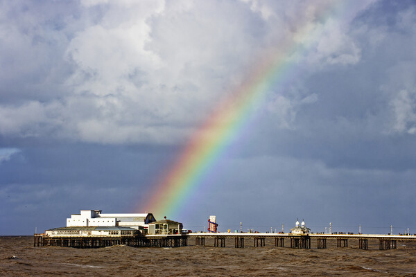 Rainbow over North pier Picture Board by Glen Allen
