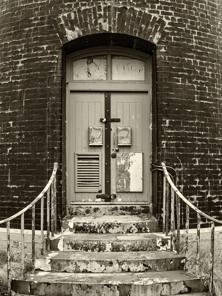 Spurn Point Lighthouse doorway Picture Board by Glen Allen