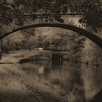 Buy canvas prints of A Walk Along the Towpath Sepia by Glen Allen