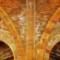 Buy canvas prints of Cistercian architecture Cloisters - Shekinah Glory Abstract by Glen Allen
