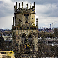 Buy canvas prints of All Saints Pontefract set in an Industrial Background From Pontefract Castle by Glen Allen