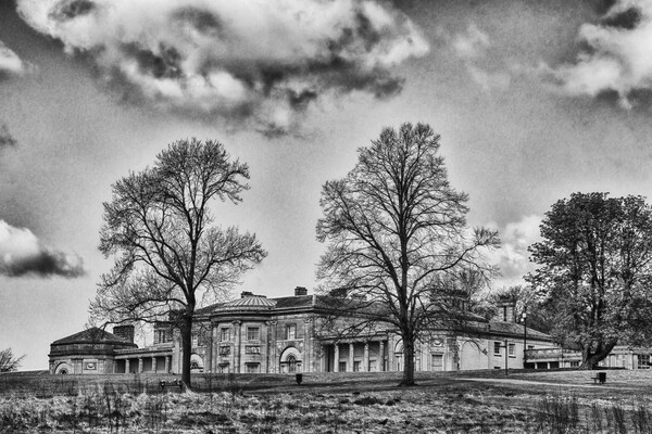 Heaton House, Heaton Park Manchester Stylised Finish Mono High Contrast Picture Board by Glen Allen