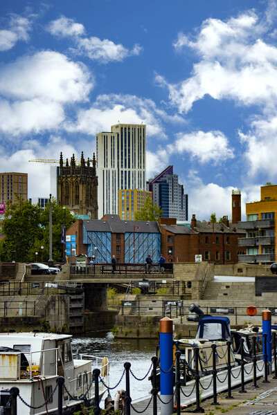 Leeds City From Leeds Dock Full Colour Picture Board by Glen Allen