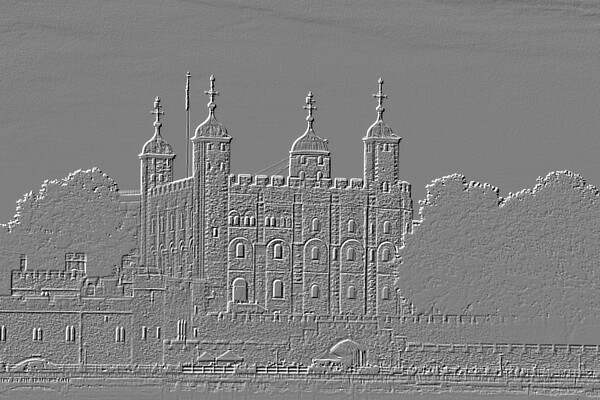 Tower of London Embossed Picture Board by Glen Allen