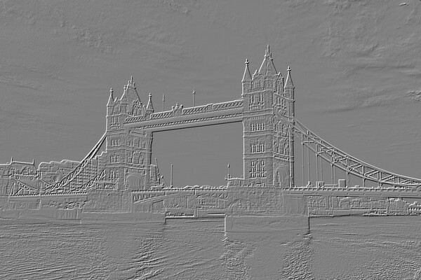 Tower Bridge - Embossed Picture Board by Glen Allen