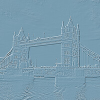 Buy canvas prints of Tower Bridge Embossed Cyan by Glen Allen