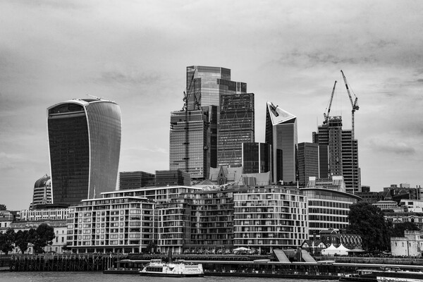 The City of London - Mono Picture Board by Glen Allen
