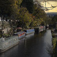 Buy canvas prints of Hebden Bridge Barges by Glen Allen