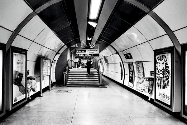 London Underground 02 High Contrast Picture Board by Glen Allen