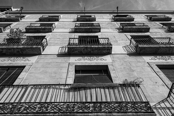 Barcelona Apartments - Mono Picture Board by Glen Allen