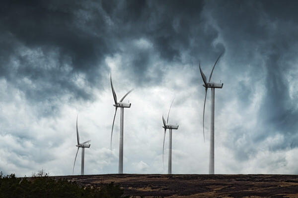 Stormy Wind Farm Picture Board by Glen Allen