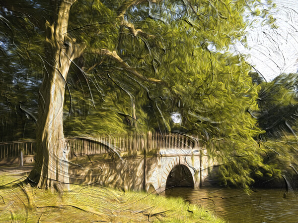 Bridge at the Upper Lake - Oil Painting Effect Picture Board by Glen Allen