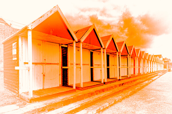 Beach Hut - Tangerine Picture Board by Glen Allen