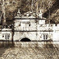 Buy canvas prints of Newmiller Dam Boathouse Olde Worlde by Glen Allen