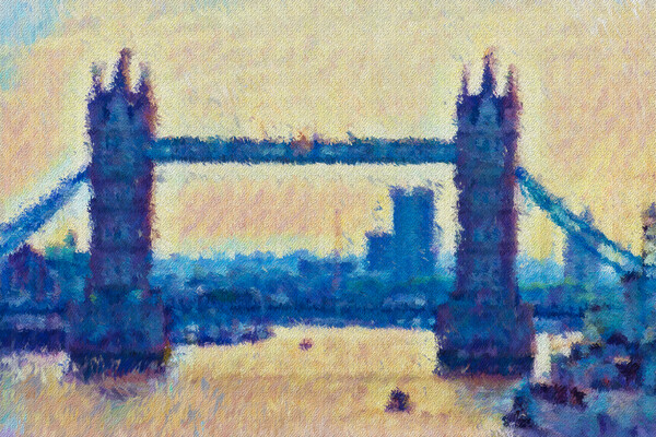Tower bridge Impressionist Oil Effect Picture Board by Glen Allen