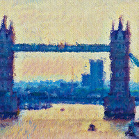Buy canvas prints of Tower bridge Impressionist Oil Effect by Glen Allen
