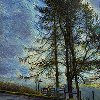 Buy canvas prints of 01 Scene's of Yorkshire Oil Painting Effect Baitings Tree by Glen Allen