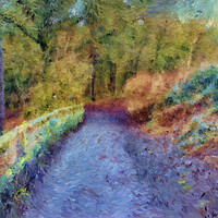 Buy canvas prints of Ogden Water Pathway Impressionist Style by Glen Allen