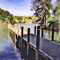 Buy canvas prints of Windermere Jetty Digital Art Painting Effect by Glen Allen