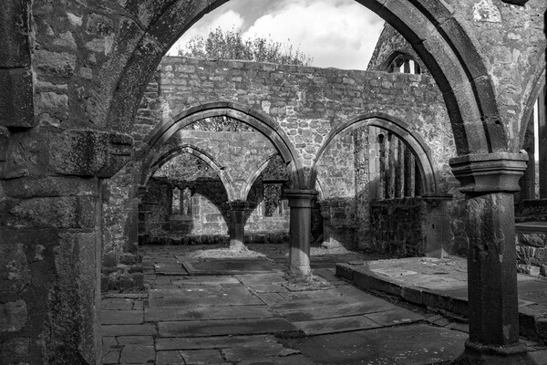 St Thomas a Becket Church Ruins Mono Picture Board by Glen Allen