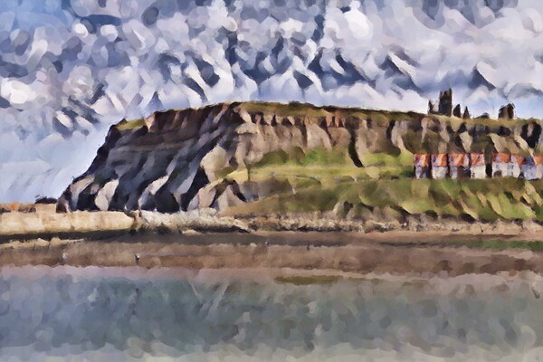 Whitby Cliffs - Acrylic Style Picture Board by Glen Allen