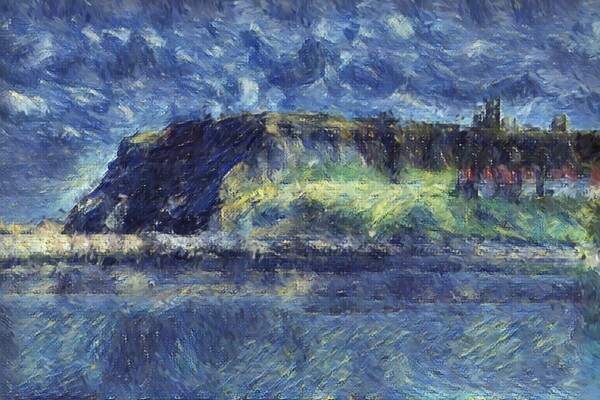 Whitby Cliffs - Impressionist Picture Board by Glen Allen