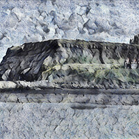 Buy canvas prints of Whitby Cliffs - Pencil Sketch II by Glen Allen