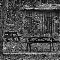 Buy canvas prints of Picnic Bench and Tables by Glen Allen
