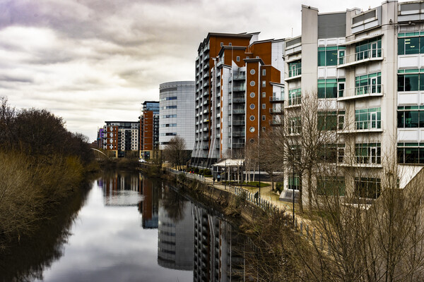 Leeds Waterfront River Aire Picture Board by Glen Allen