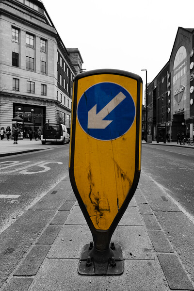 Keep Left - The Headrow Leeds - Colour Popped Picture Board by Glen Allen