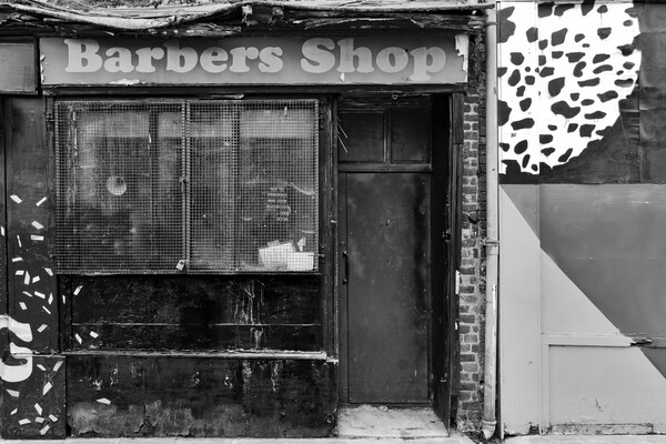 Barber Shop - Mono Picture Board by Glen Allen