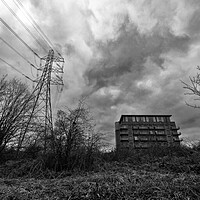 Buy canvas prints of Mill Road Mill and Pylon - Brighouse by Glen Allen