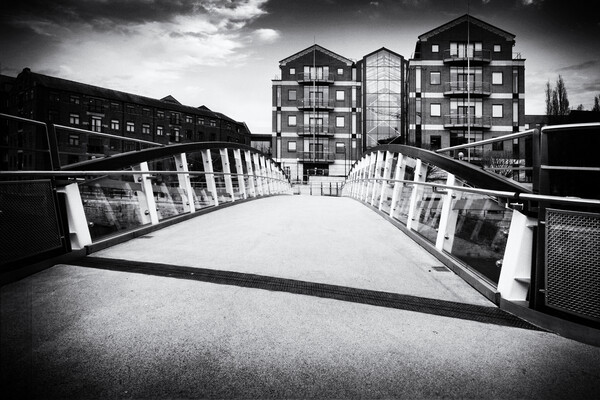 David Oluwale Bridge Leeds - Mono Picture Board by Glen Allen