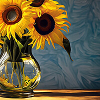 Buy canvas prints of A Vase of Sunflowers 02 by Glen Allen